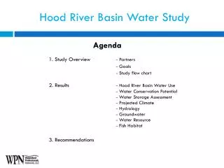 Hood River Basin Water Study