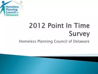 2012 Point In Time Survey
