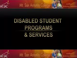 DISABLED STUDENT PROGRAMS &amp; SERVICES