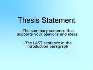 Thesis Statement