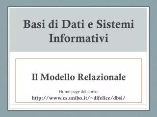 basi di dati e sistemi informativi