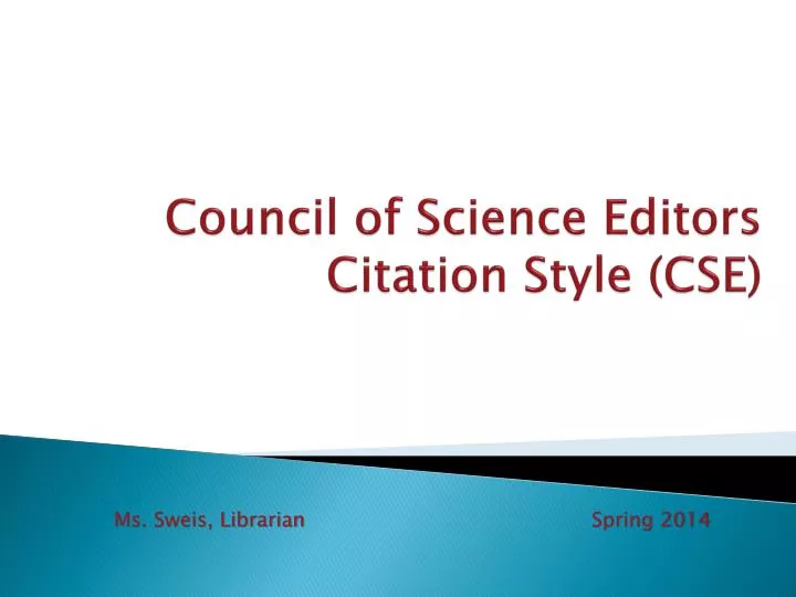 council of science editors citation style cse