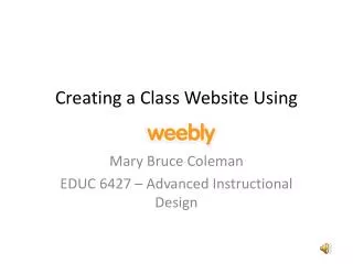 Creating a Class Website Using