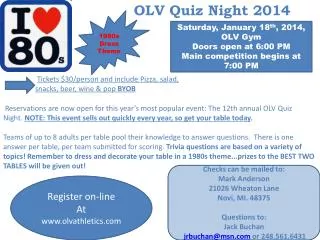 OLV Quiz Night 2014