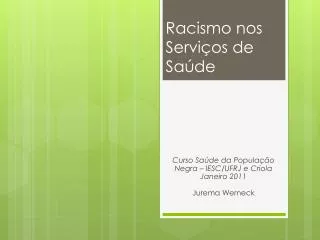racismo nos servi os de sa de