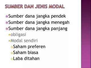 sumber dan jenis modal