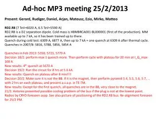 Ad-hoc MP3 meeting 25/2/2013
