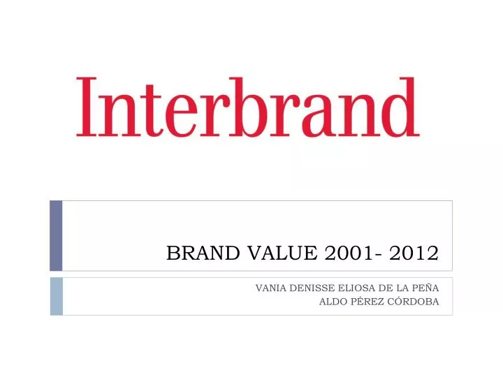 brand value 2001 2012