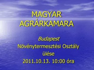 magyar agr rkamara