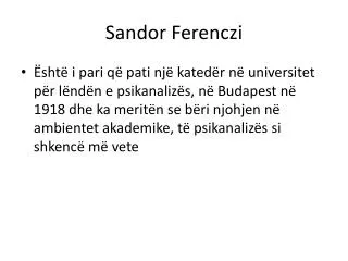sandor f erenczi