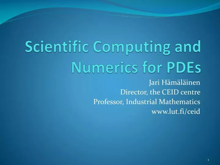 scientific computing and numerics for pdes