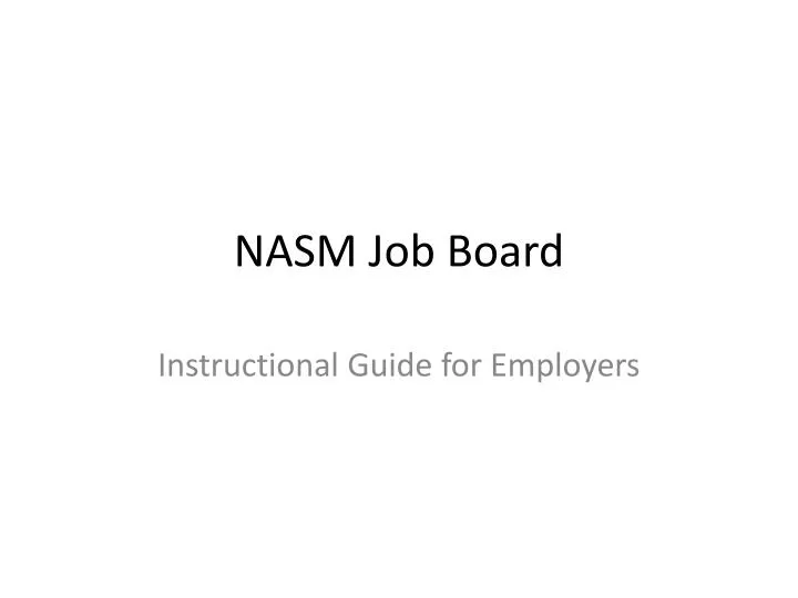 nasm job board