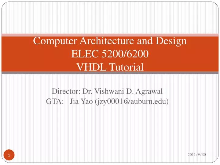 computer architecture and design elec 5200 6200 vhdl tutorial