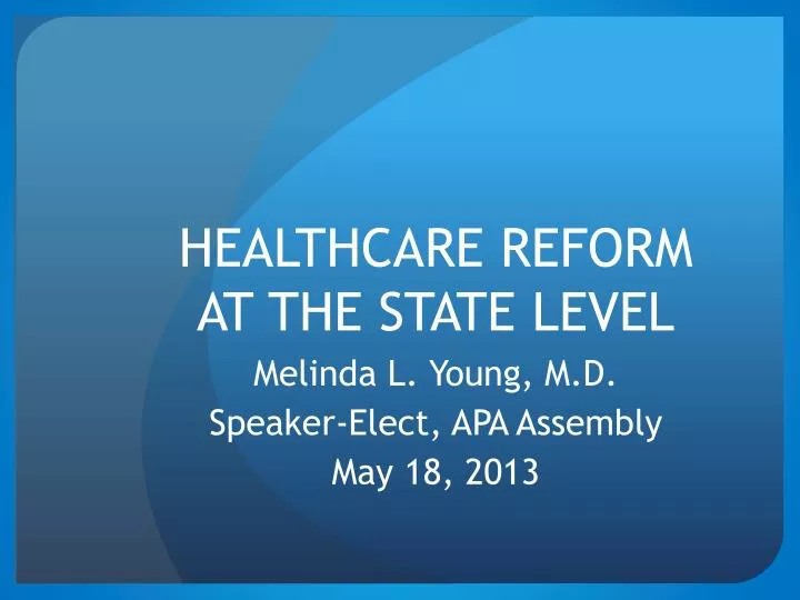 healthcare reform at the state level