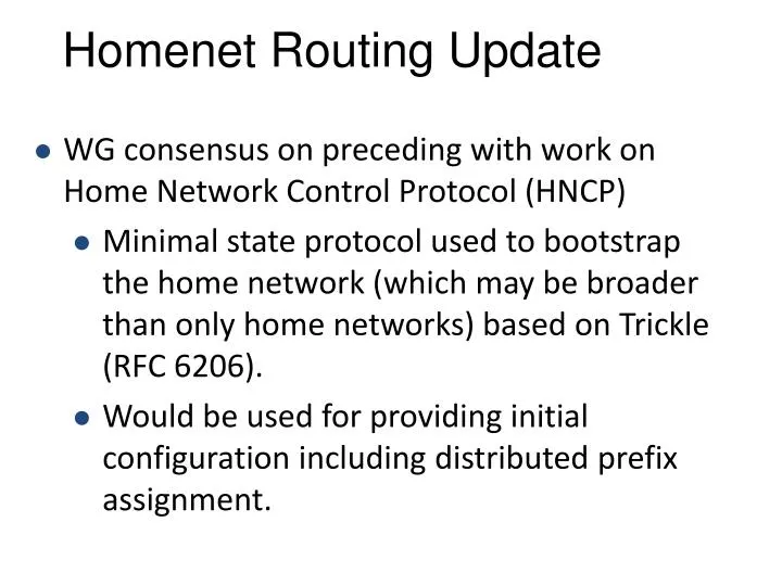 homenet routing update