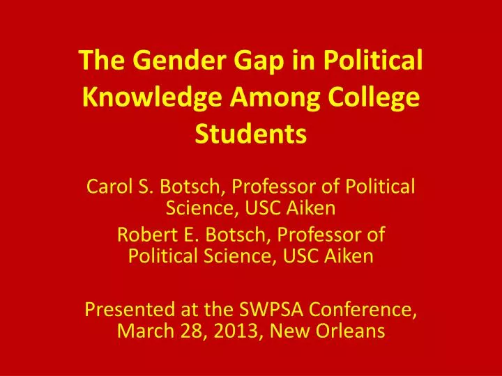 the gender gap in political knowledge among college students