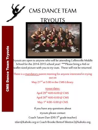 CMS DANCE TEAM TRYOUTS