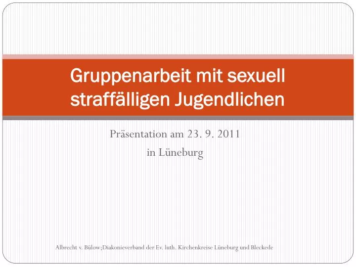 gruppenarbeit mit sexuell straff lligen jugendlichen