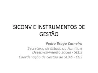 siconv e instrumentos de gest o