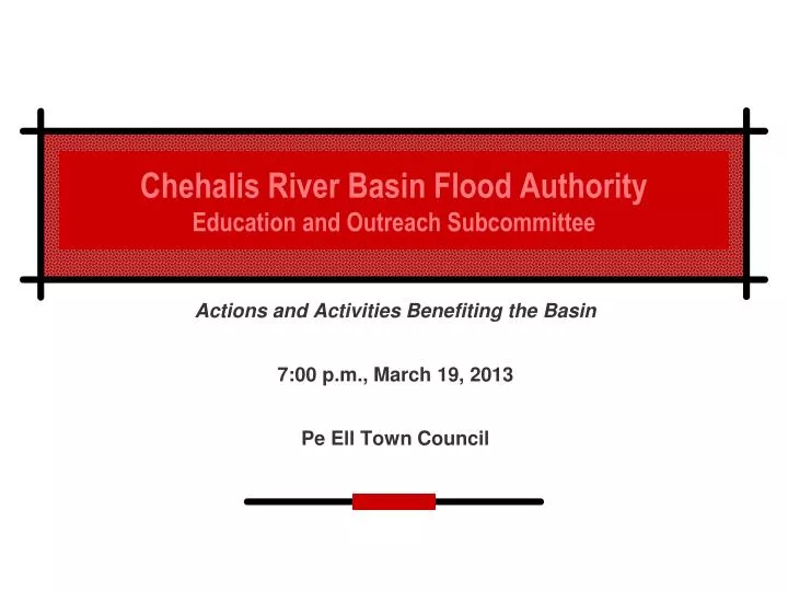 chehalis river basin flood authority education and outreach subcommittee