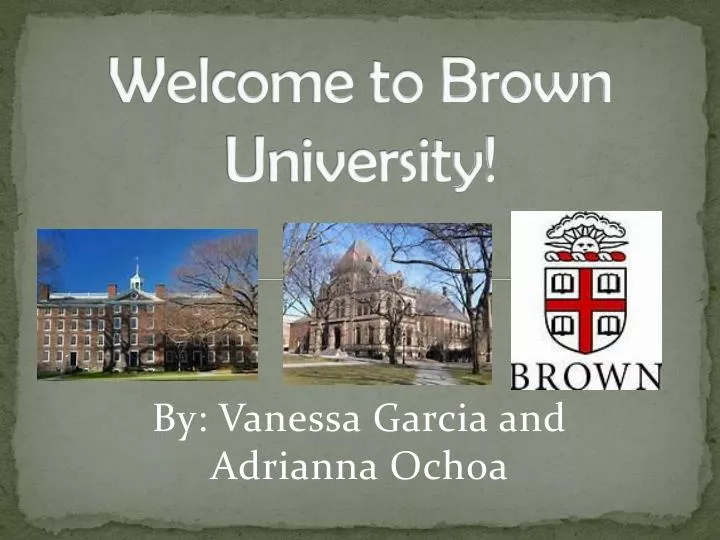 welcome to brown university