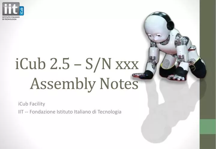 icub 2 5 s n xxx assembly notes