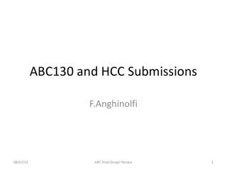 ABC130 and HCC Submissions