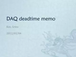 DAQ deadtime memo
