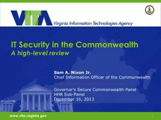 IT Security in the Commonwealth A high-level review
