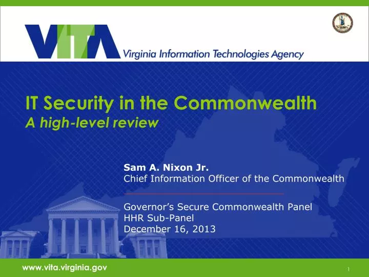 it security in the commonwealth a high level review