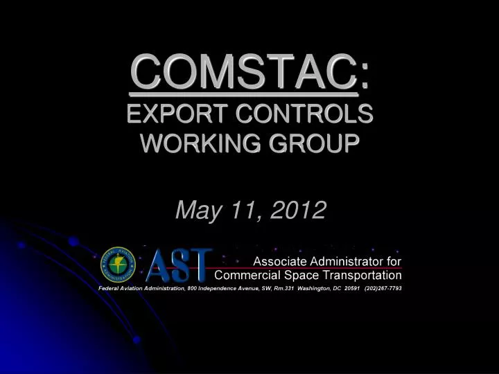 comstac export controls working group may 11 2012