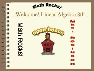 Welcome! Linear Algebra 8th