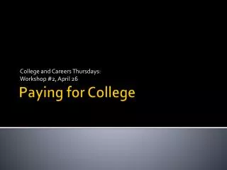 Paying for College