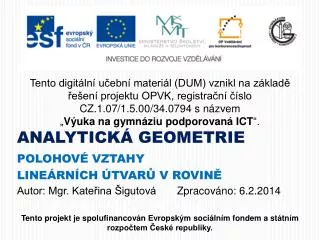 analytick geometrie
