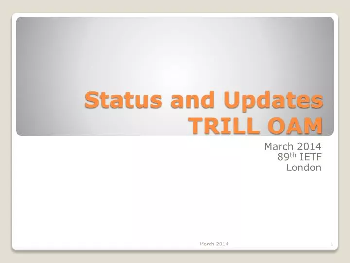 status and updates trill oam