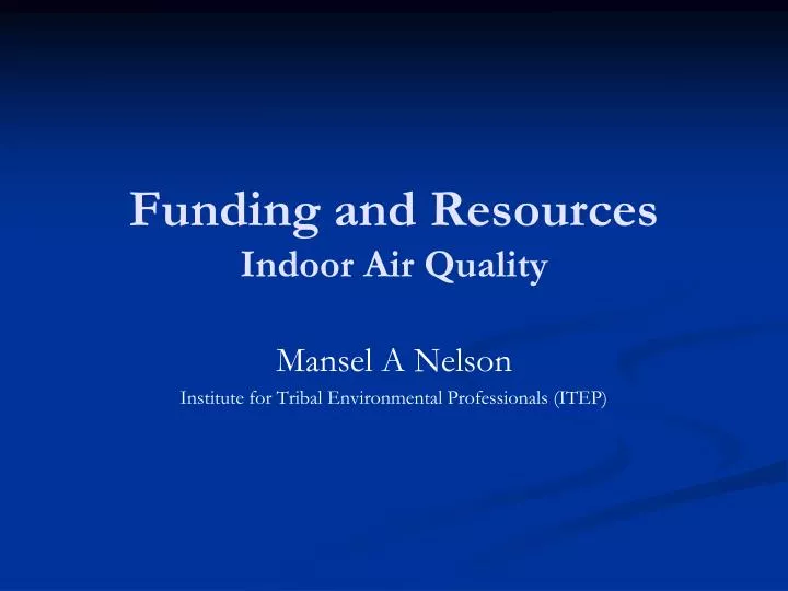 funding and resources indoor air quality