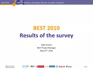 BEST 2010 Results of the survey