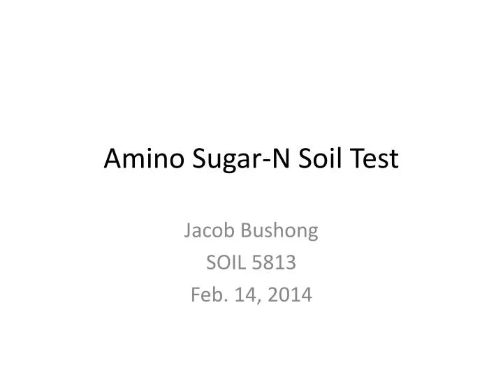 amino sugar n soil test