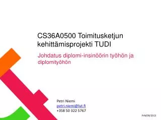 cs36a0500 toimitusketjun kehitt misprojekti tudi