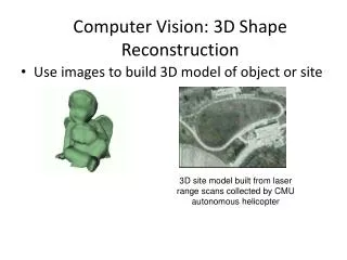 Computer Vision: 3D Shape Reconstruction