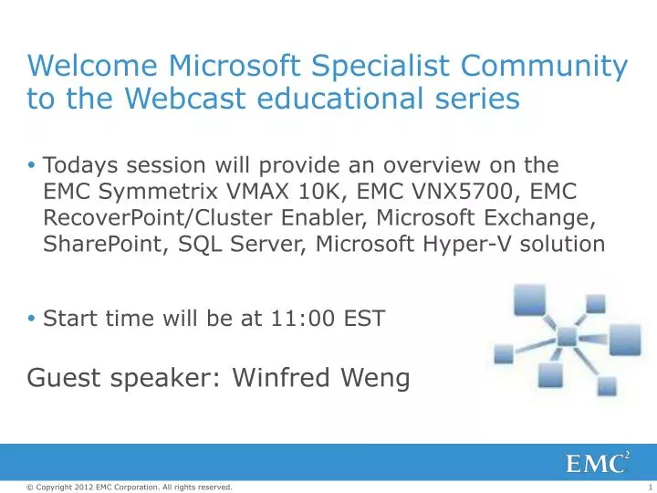 welcome microsoft specialist community to the webcast educational series