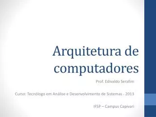arquitetura de computadores