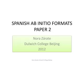 spanish ab initio formats paper 2