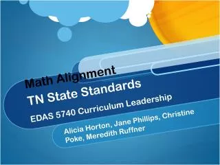 Math Alignment TN State Standards EDAS 5740 Curriculum Leadership