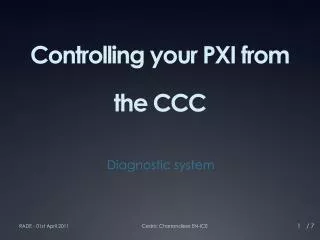 Controlling your PXI from the CCC