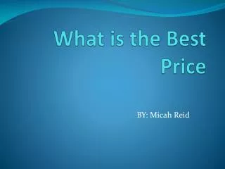 What is the Best Price