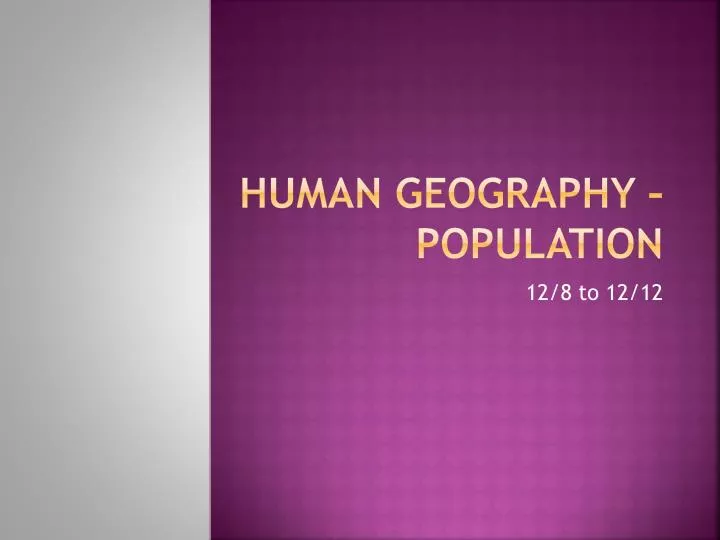 human geography population