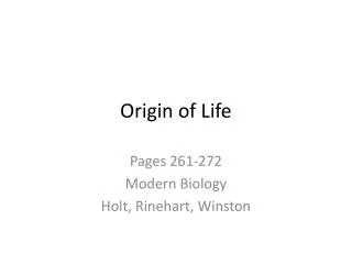 Origin of Life