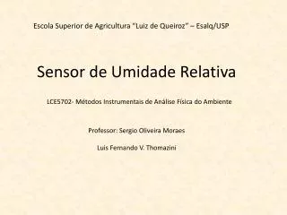 sensor de umidade relativa