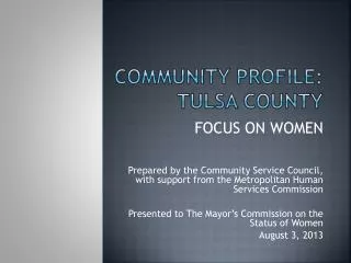 Community Profile: Tulsa County